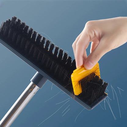 Floor Scrub Brush With Adjustable Long Handle 2 In 1 Scrape And Brush Stiff Bristle Bathroom Kitchen Floor Cleaning Brush..